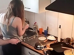 18yo Teenage Step-sister Fucked In The Kitchen While The Family is not home