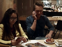 Nerdy brunette in glasses Little Candy is fucked stiff by horny fellow