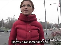 Czech amateur babe banged in public in the truck