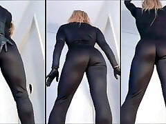 Ass in Ebony Catsuit
