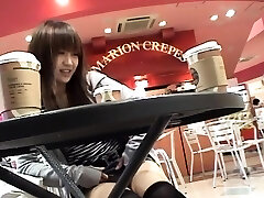 Sweetie Yuzuki Hatano is eagerly sucking her protection dildo