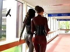 2 hot nymphs in tight latex catsuits 2 hot nymphs in tight latex catsuits
