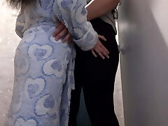 While my stepmom was in the other room my doll tongued my pussy