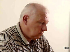 DADDY4K. Dad and young girl torrid sex in bed culminates with..