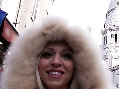 Fur coat beauty picked up in public and fucked in her hot cunt