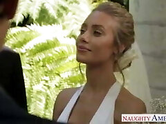 Gorgeous blonde bride fucking