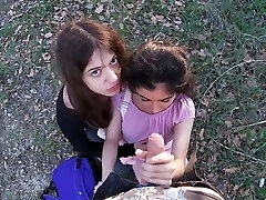 Having Fun with 2 Stranger Teenagers that come back from School Having Fun with 2 Stranger Teenagers that come back from School