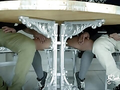 My cukcold husband kisses me while his best friend cums in my pussy! Inexperienced wife enjoys two stiffys My cukcold husband kisses me while his best friend cums in my pussy! Inexperienced wife enjoys two stiffys