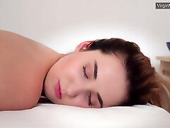 Virgin muff babe Dora Matrasova has massage orgasms