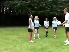 Four British Schoolgirls are highly nice to their PE teacher