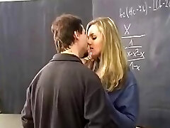 Blonde schoolgirl offers her tits to her French professor Blonde schoolgirl offers her tits to her French professor