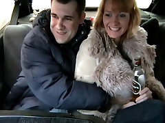 Voyeur hot girl jumping barely on taxi drivers dick