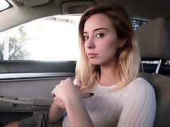 Stepsis deepthroat blowjob brother-in-law in the car