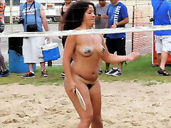 Big boobs first-timer flashing and sex in public