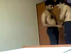 Indian fledgling sex video of a hot couple making out