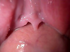 Close-up fuck with teen stepsister, amazing cream colored pussy