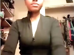 Big boobed black girl plays with her shaved cameltoe slit on the floor Big boobed black girl plays with her shaved cameltoe slit on the floor