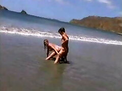 Sally Layd On The Beach in retro vid Sally Layd On The Beach in retro vid