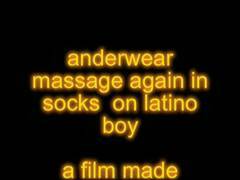 Trampling...lingerie massage againe in socks on latinoboy