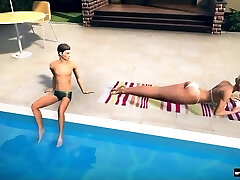 provocative stepmom by the pool