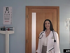 Angela White is the most mischievous nurse who wants to touch the knob with all parts of her body