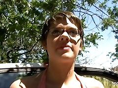 Brief Hair College Girl Haileey James Pickup and Penetrate by White Monster Cock