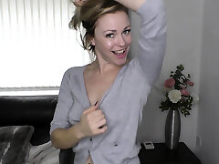 Sexy babe dancing and showing off her lovely tits