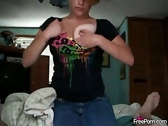 Blond biotch wife in homemade sex tape