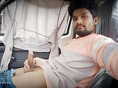 I parked the car on the way and I am shaking my man rod with supreme pleasure