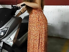 Fucking hard in a public parking pile