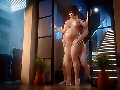 Overwatch - Pregnant Mei Thigh Fuck-fest (Animation with Sound)
