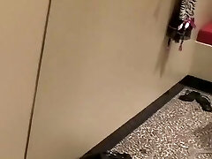 Pinkish haired filthy chicks performs steamy masturbation in front mirror