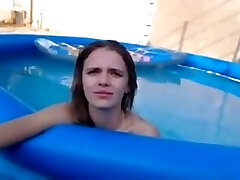 College chick with small breasts gets fucked in the pool College chick with small breasts gets fucked in the pool