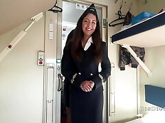 Seduced the conductor on the train and screwed while she had a break