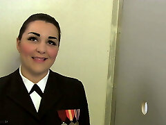 NAVY Lady MORENA GETS DOUBLE FACIAL AT GLORYHOLE