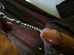 Second attempt with my biggest urethral dilator, heavy orgasm