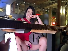 Jolie Butt moans in public when BF stimulates her pussy with remote toy