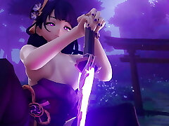 Genshin Impact Compilation Raiden Shogun Baal and Sarah Fucks Aether in a Glory Crevice - DrAgk 3D Animation