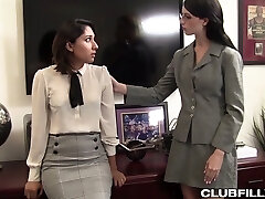 Oversexed honeys are fucked by hot blooded red haired dyke Oversexed honeys are fucked by hot blooded red haired dyke