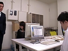 Quickie fucking in the office with a small tits Chinese assistant