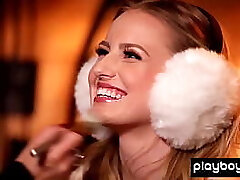 Petite blondie Scarlett Sage with tiny mammories stripping in an abandoned bar