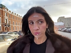 Perverted Russian whorey stunner Katty West jack off a stranger in a car and got his semen on a face Perverted Russian whorey stunner Katty West jack off a stranger in a car and got his semen on a face