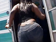 Wild young ebony babes get fucked in a diner