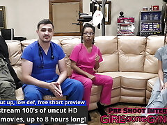 Nurse Channy Crossfire Disrobe Searches Nurse Aria Nicole, Aria's Guilty Until Proven Guiltless At GirlsGoneGynoCom!