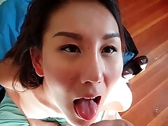 Asian chick deepthroat and a facial cumshot Asian chick deepthroat and a facial cumshot