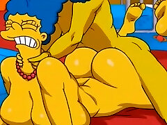 Marge Simpson assfucked in GYM locker room - Porn Cartoon