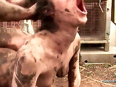 Dirty young amateur brunette backside fucked outdoor