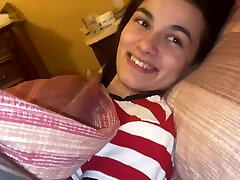 Amazing black-haired girl knows how to please a big stiff pecker
