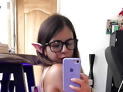 Fine morning, I'll be the elf girl... Would you like to observe the elf lady eat a cock?