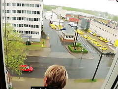 Bony German Milf with short blond Hair in an outdoor screw date